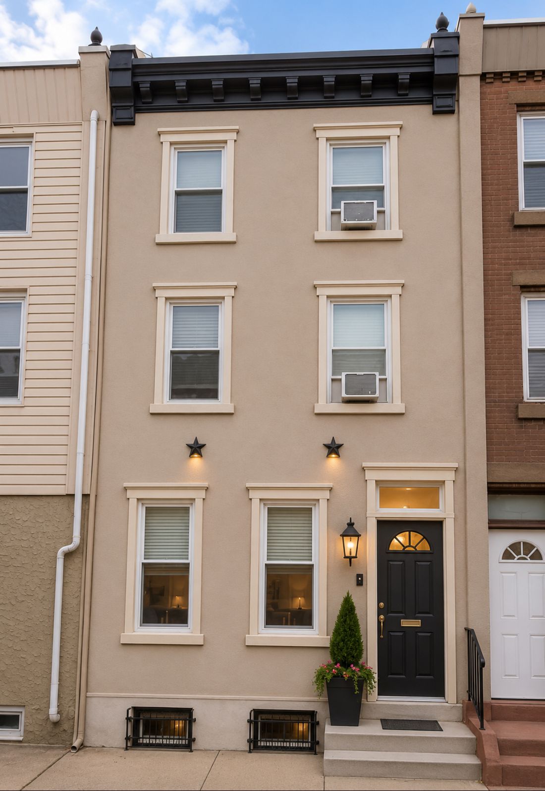 Philadelphia rowhome facade after restoration