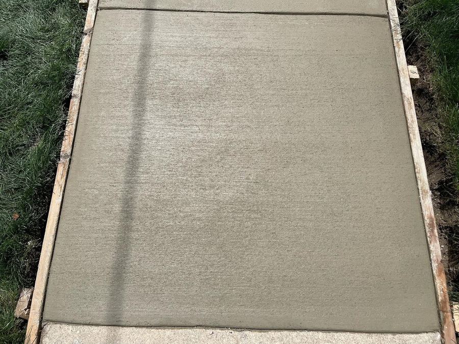 Smooth finished concrete pad
