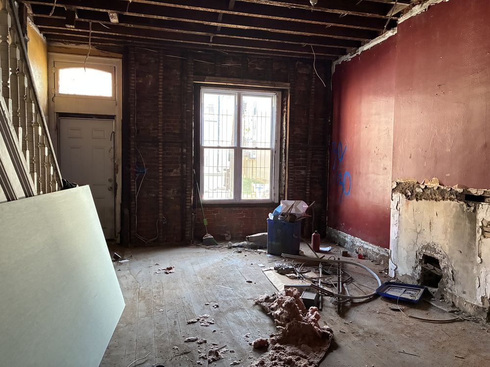 Stage 1: interior gutted to the studs