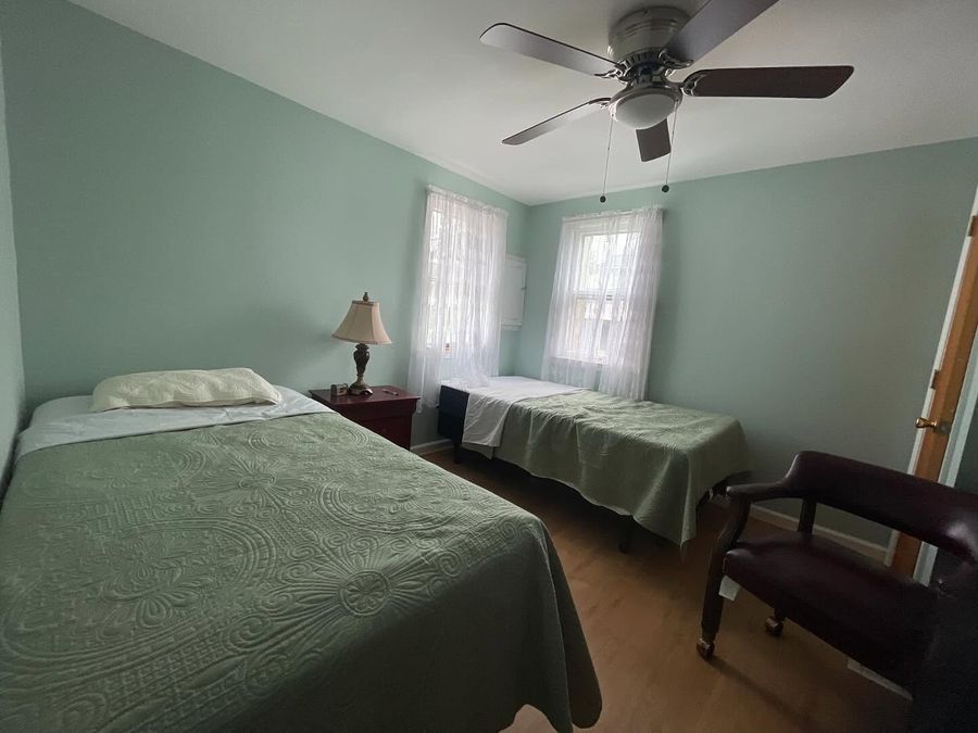 Freshly painted bedroom interior